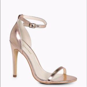 Metallic rose gold heels